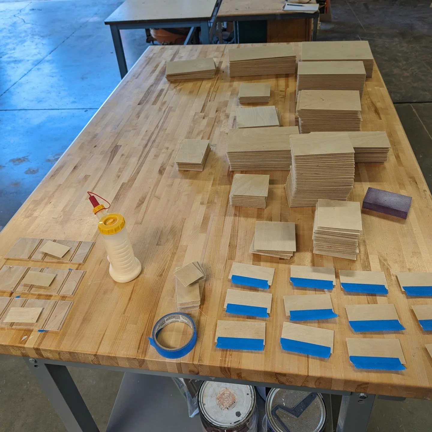 Just made a big batch of custom mini pedestals for a private event this weekend. I like the look of the finished plywood, but for these they needed to be white.