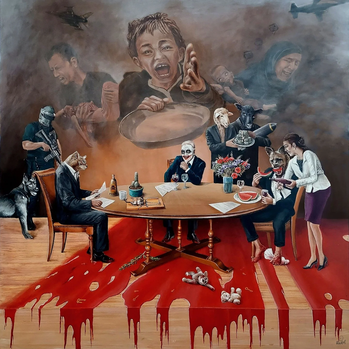 Join us for "Human Kind", the latest exhibition by San Jose artist Hadi Aghaee. His teeming surrealist tapestry brings us face to face the "constant struggle of people over the ages and around the world". While still providing gli