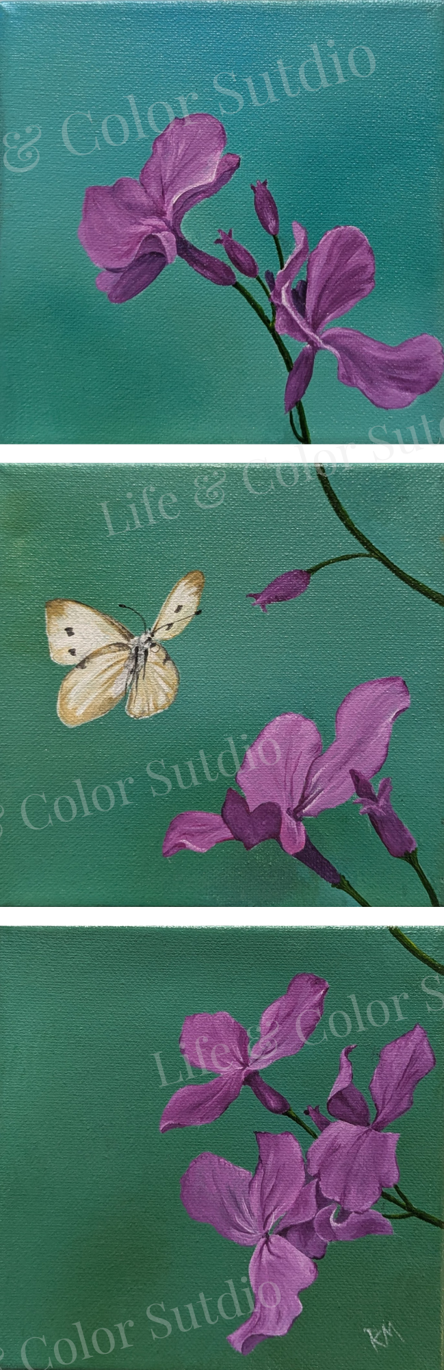 Acrylic on Canvas - Set of 3 6X6