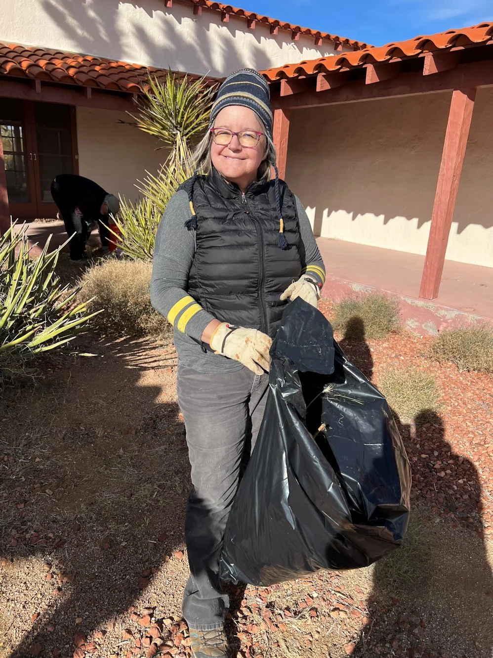 Grounds clean-up around main building - Paula .JPG