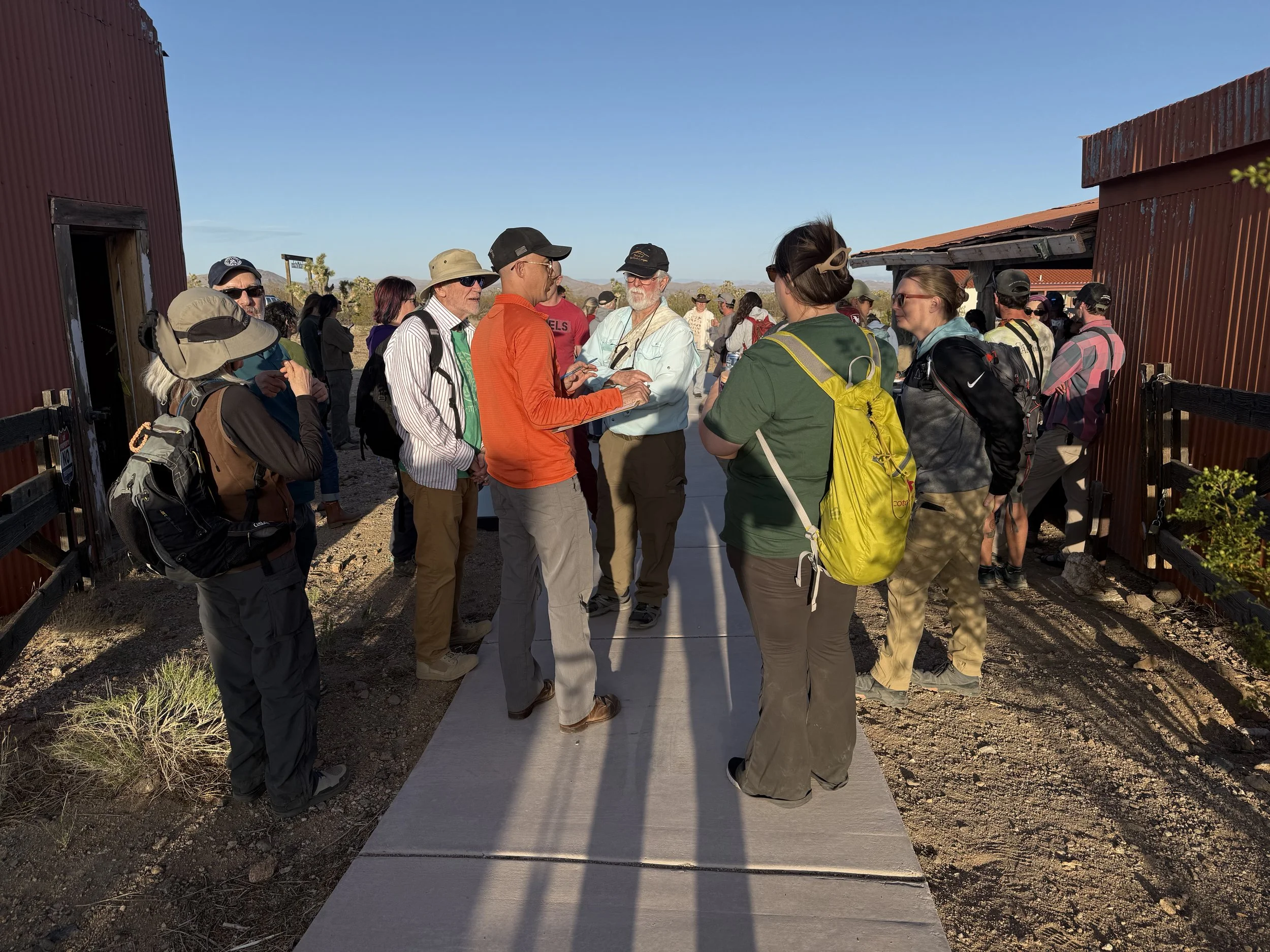 Participaqnts gathering for evening tour.JPG