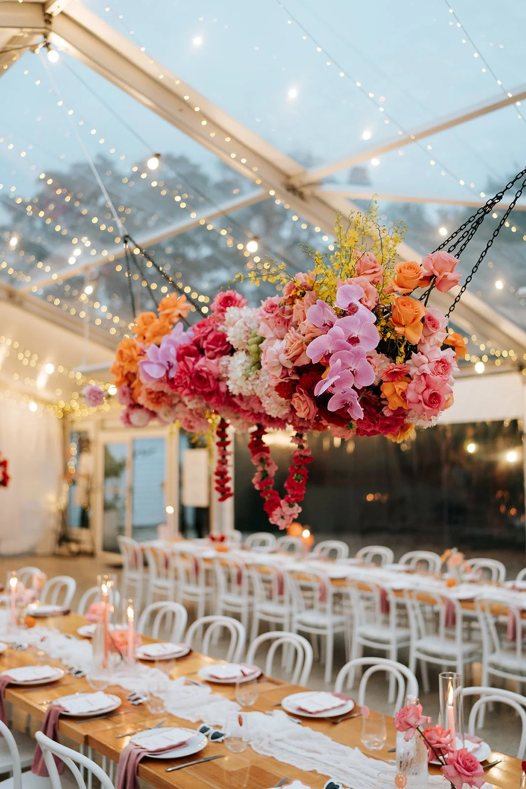 Wow&hellip; the transformation of the marquee! 🌸🌈✨

This marquee styling for Z &amp; L was an explosion of florals, colour and all the little personal details that made it *so them*. Every corner had a story, every moment felt magical the perfect k