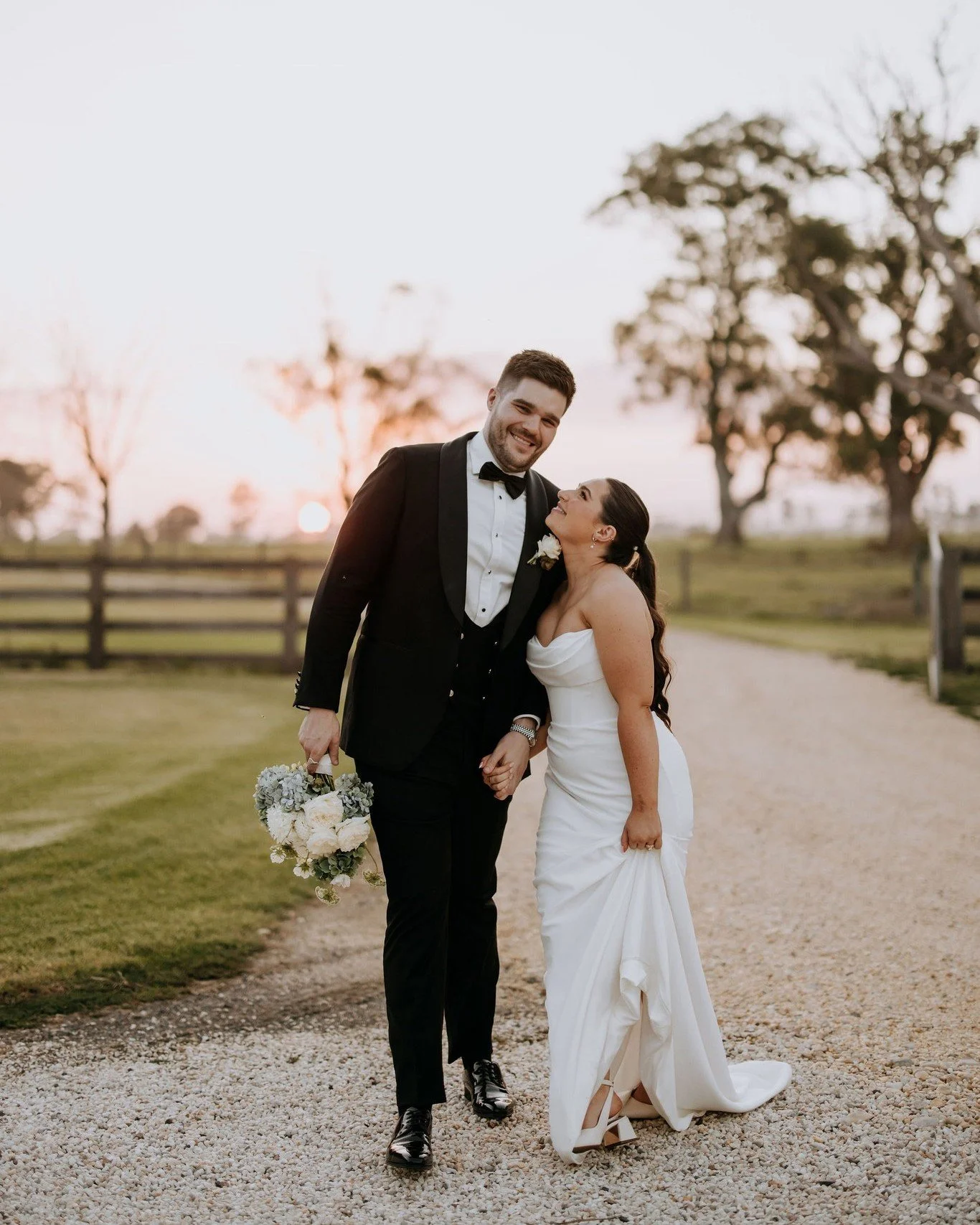 One of the last scheduled photos of the day&hellip; what a beauty with Kaysie &amp; Sam

Time to relax, unwind, and let the magic of the day settle in.

Photographer: @chamorecreations
Dress: @Kyah Studios
Suit: @ysgtailors
Hair: @kimtoogoodhairstyli