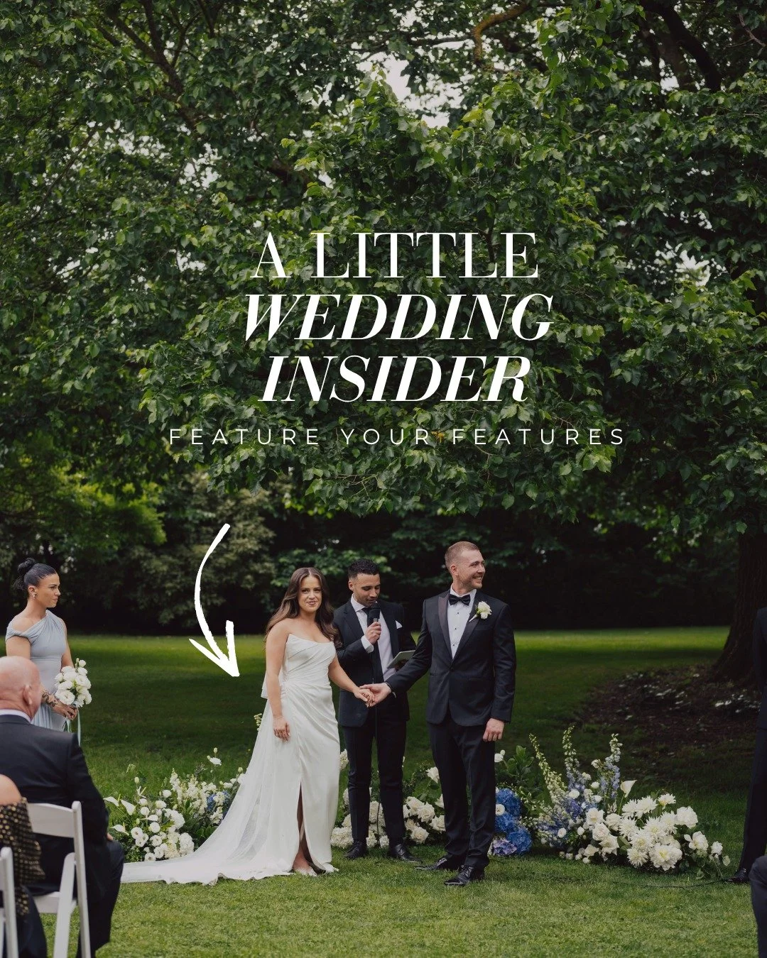 ✨ A LITTLE WEDDING INSIDER

If your dress has a feature you LOVE &mdash; a beautiful back, a thigh-high split, statement sleeves, ruffles, or an off the shoulder neckline - think about where that feature will be seen during your ceremony.

The same g