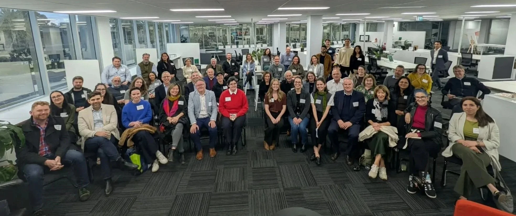 Group photo: Liam, Victorian Cleantech Cluster 
