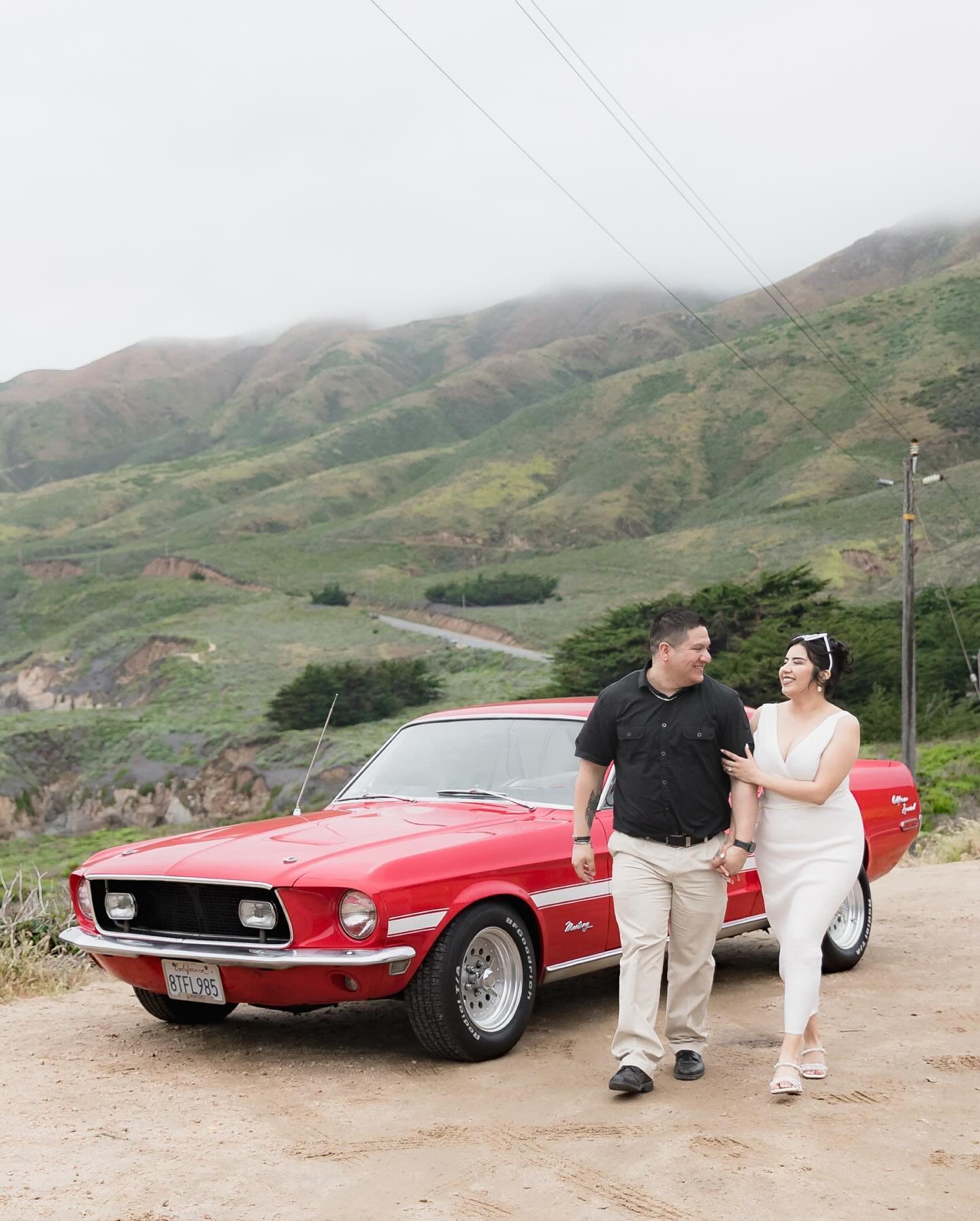 Happy Wedding day to Luis + Itzel 
.
Had an absolute blast capturing Itzel and Luis&rsquo;s engagement session! These two brought all the *retro vibes* with their stunning looks and that iconic red Mustang GT. 🚗🔥

Itzel was glowing in her chic whit