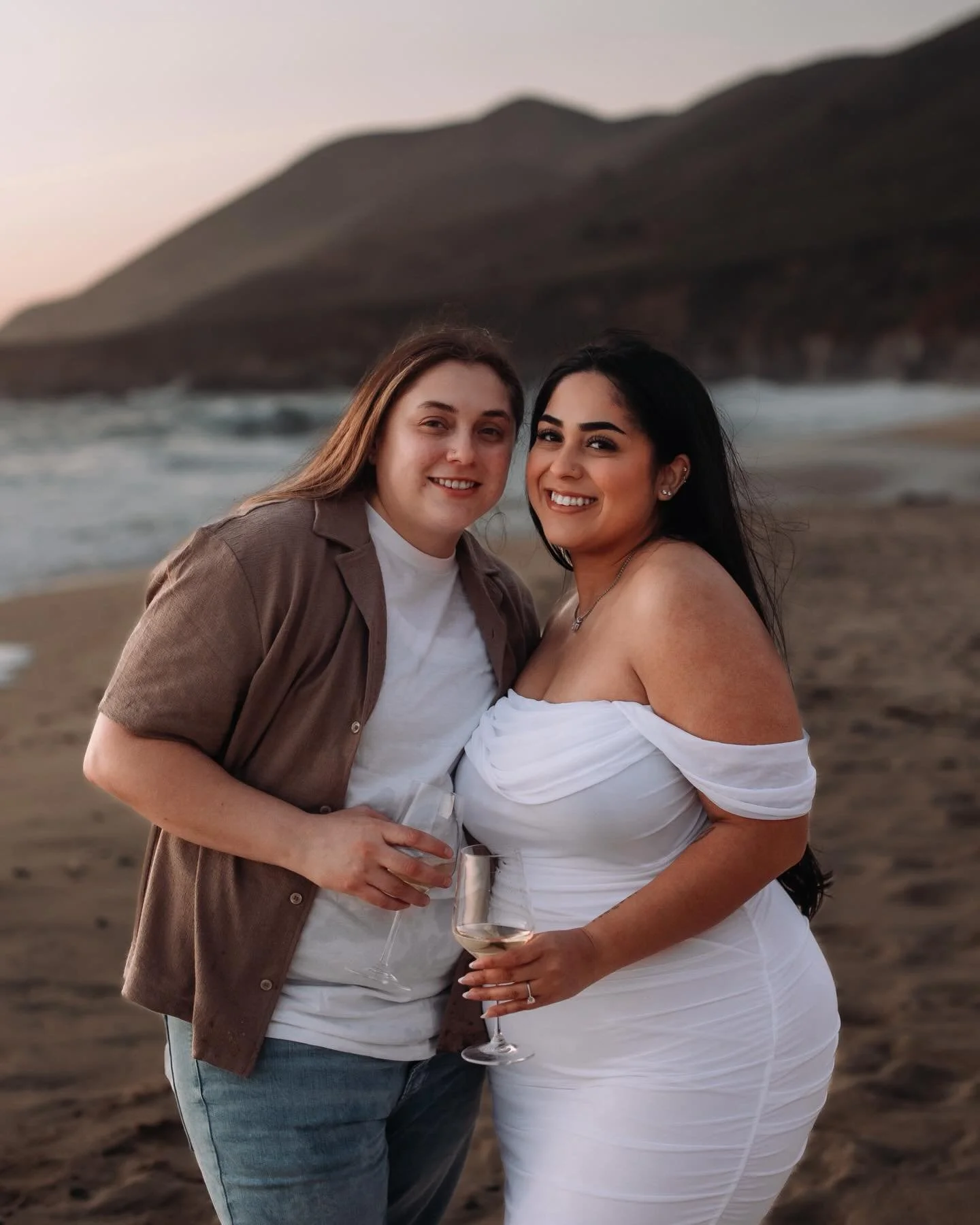 Where the ocean slows down and love feels easy. Julie + Isabel at Garrapata Beach 🌊✨