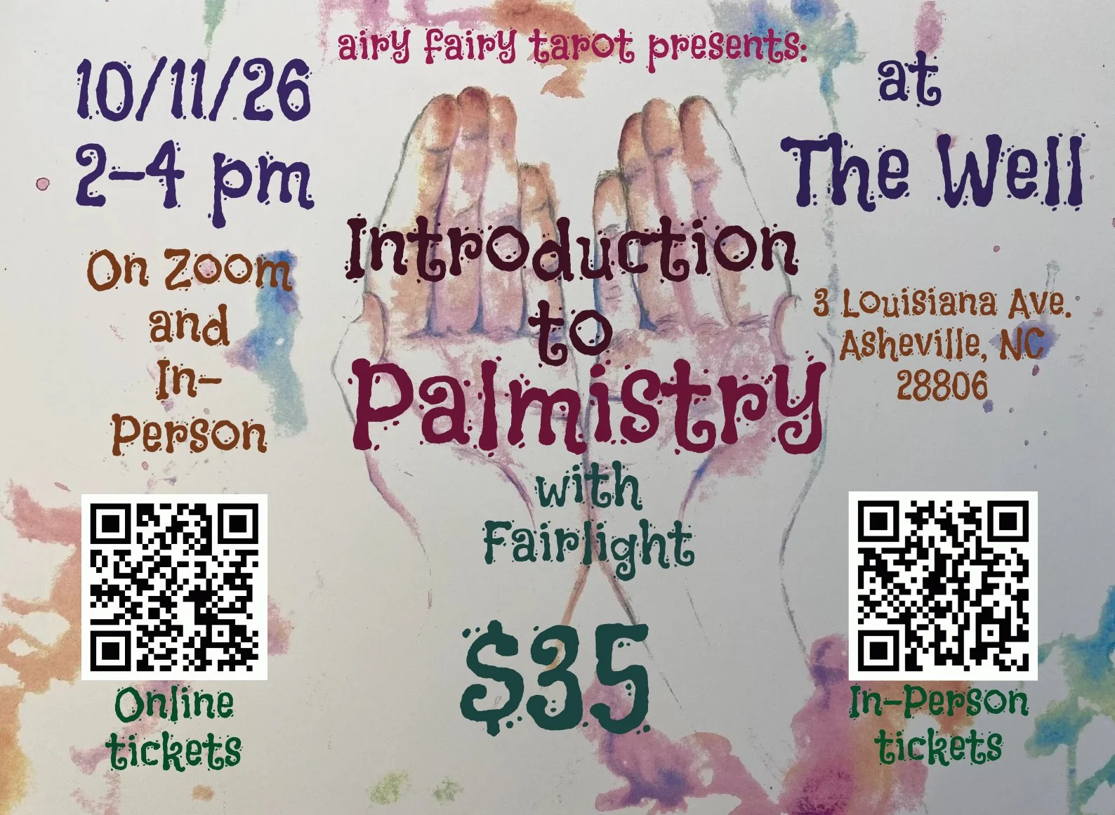 Introduction to Palmistry w/ Fairlight
