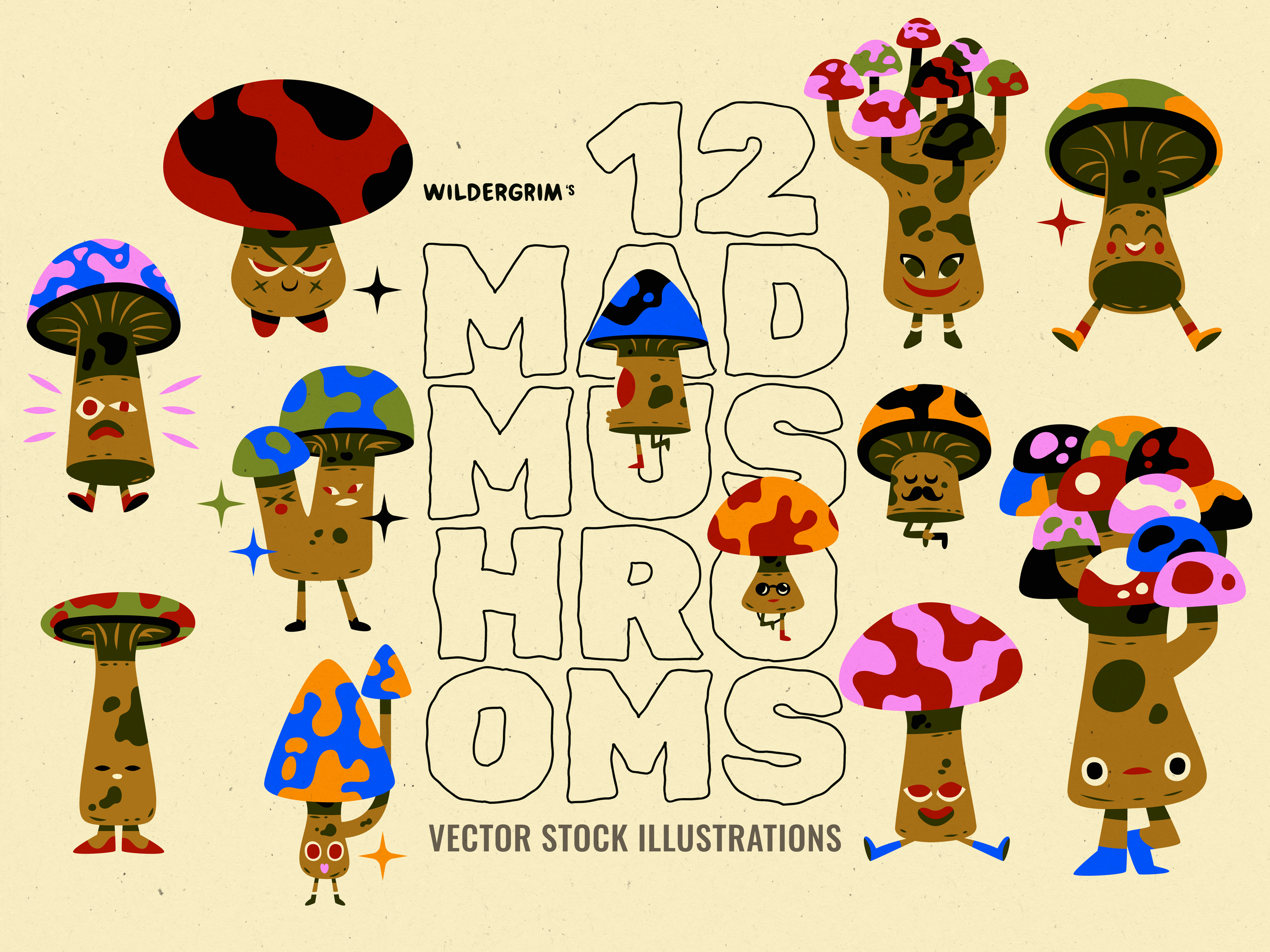 WILDERGRIM's 12 Mad Mushrooms
