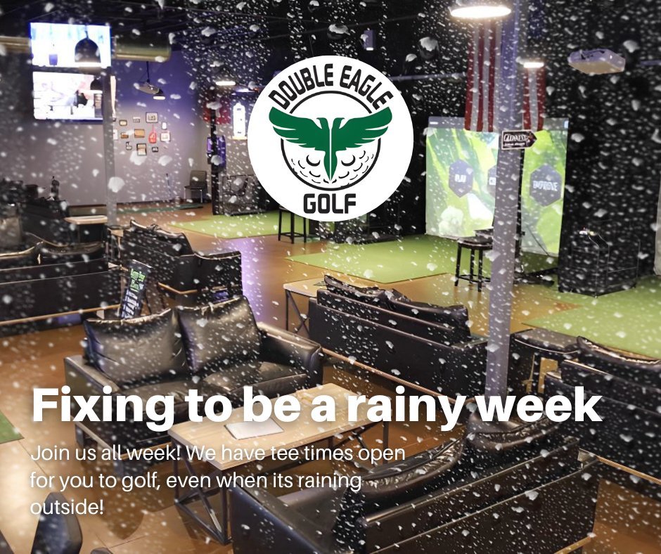 It's fixing to be a cool rainy week! If your looking to get some golfing in, WE ARE OPEN! Golf, Drinks, and entertainment! Book your bay now! 

👉https://www.doubleeagle.golf/reserve-bay