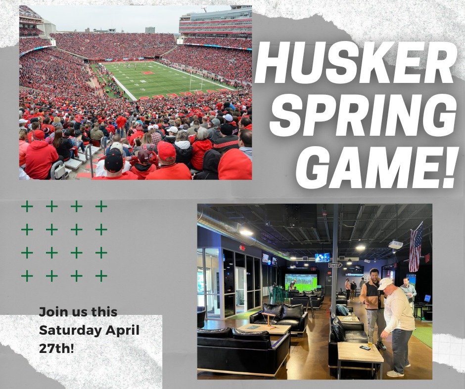 HUSKER FOOTBALL IS BACK THIS SATURDAY!

Join us for the Spring Game on April 27th! Tee Times start at 9am, so be sure to get booked now! Nothing better than golf, husker football, and drinks!

#72andSunny