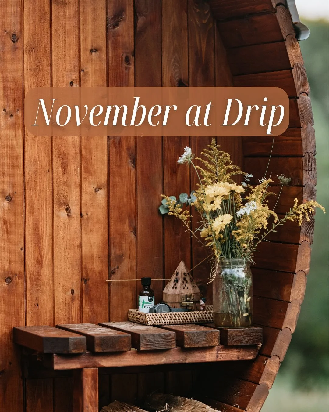 November arrives with cooler air, shorter days, and a slower rhythm. As the season shifts, we&rsquo;ll be gathering closer to the fire to sweat, breathe, and reconnect with what matters most.

New Winter Hours [Starting today!]:
Mon: 3&ndash;6 PM
Tue