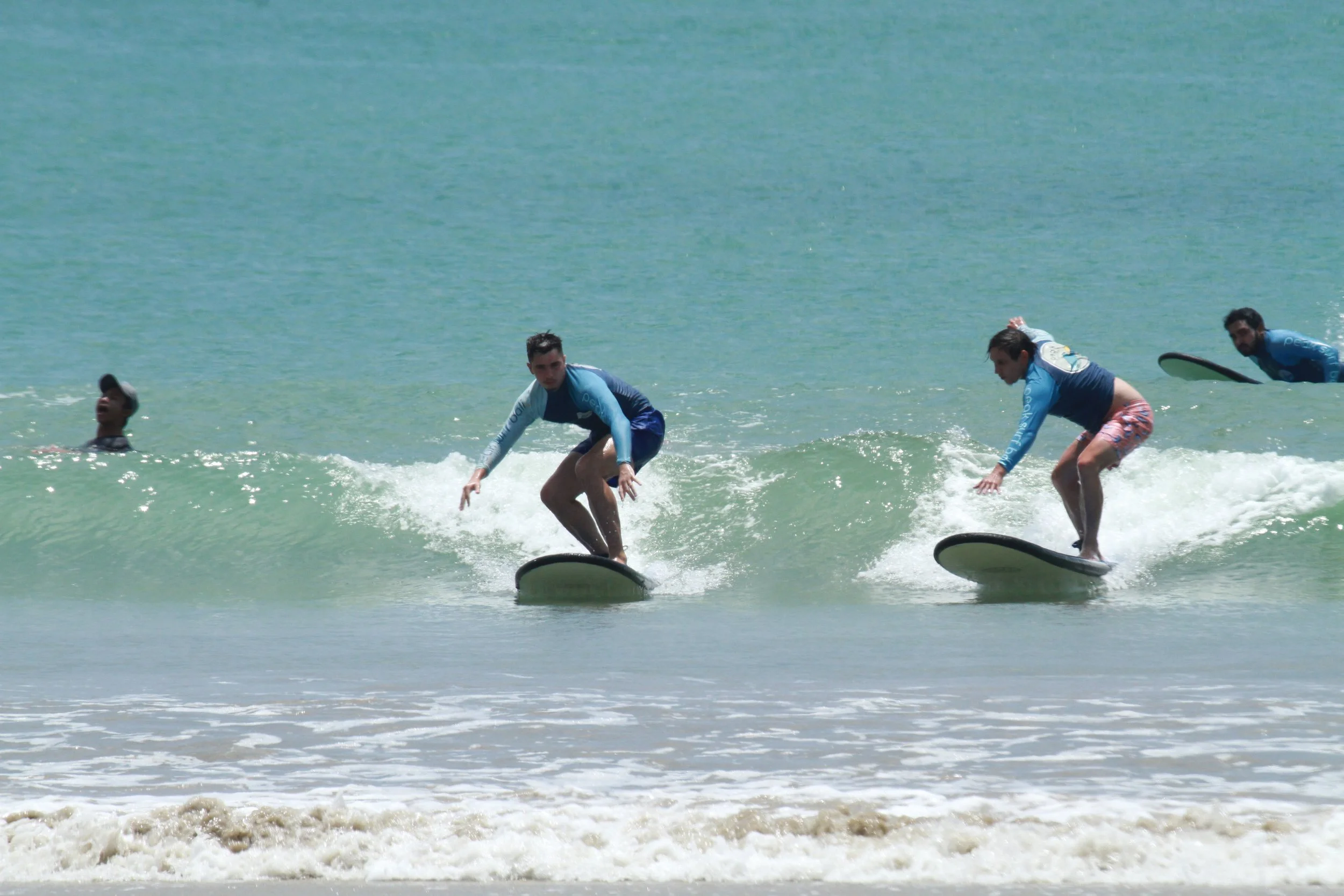 Solana Peak Surf Bali x After Break Point at Jimbaran Beach! @solana @solanabreakpoint peak surf school bali students riding waves at Jimbaran Uluwatu