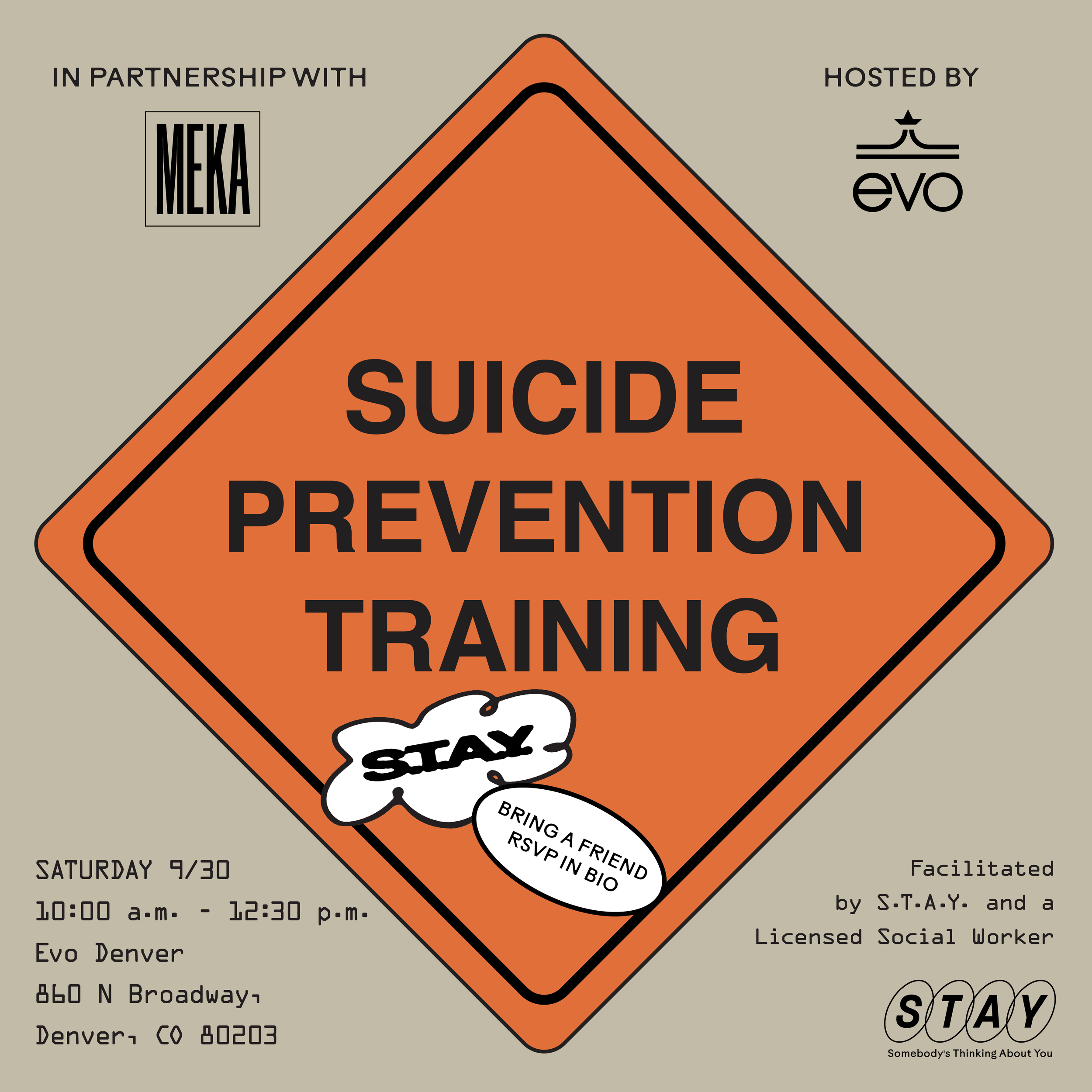 S.T.A.Y: SOMEBODY’S THINKING ABOUT YOU: SUICIDE PREVENTION TRAINGING