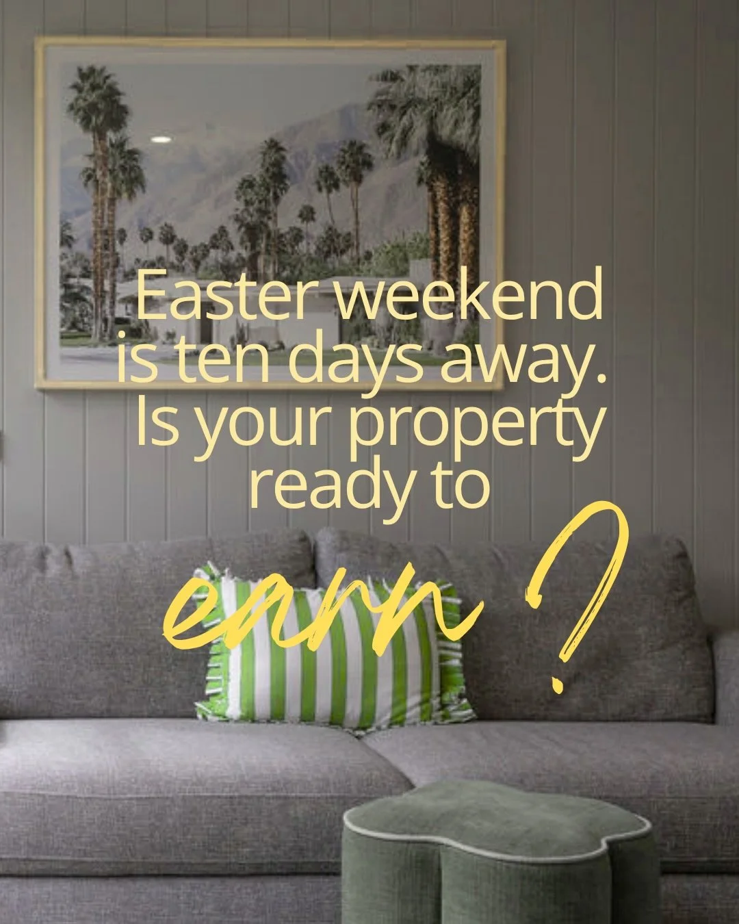 Easter weekend 10 days away. Is your property ready to earn?
Easter is one of the biggest booking windows of the year for Australian holiday homes, and the properties that are styled, photographed, and listed well are already filling up.
Here&rsquo;s