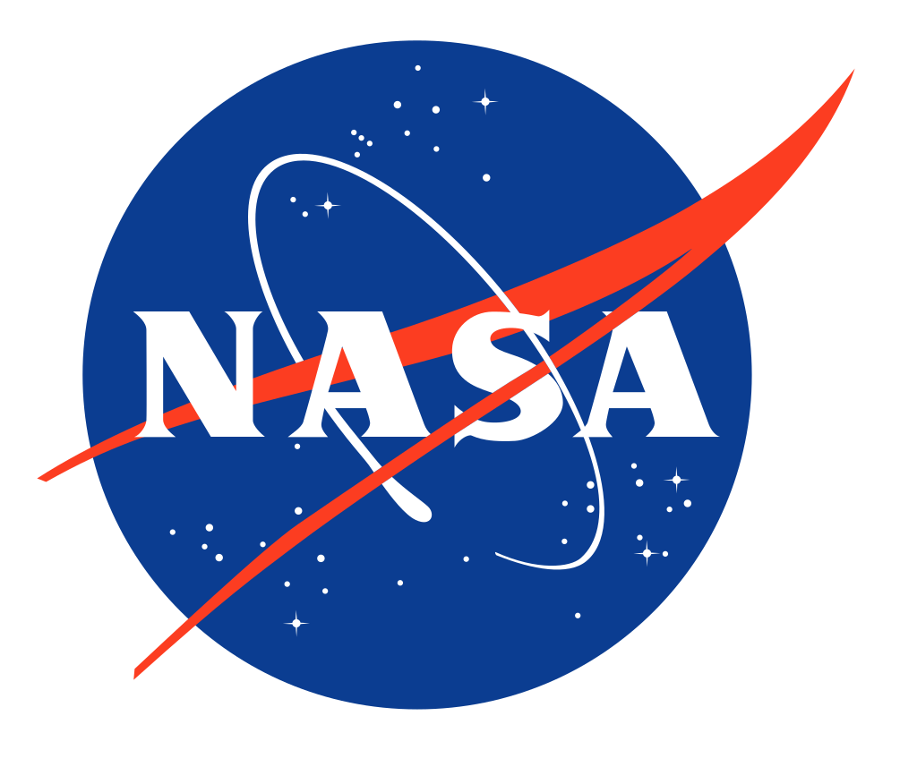 NASA logo with blue circle, white stars, and red swoosh