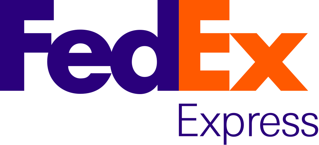 FedEx Express logo with purple and orange text.