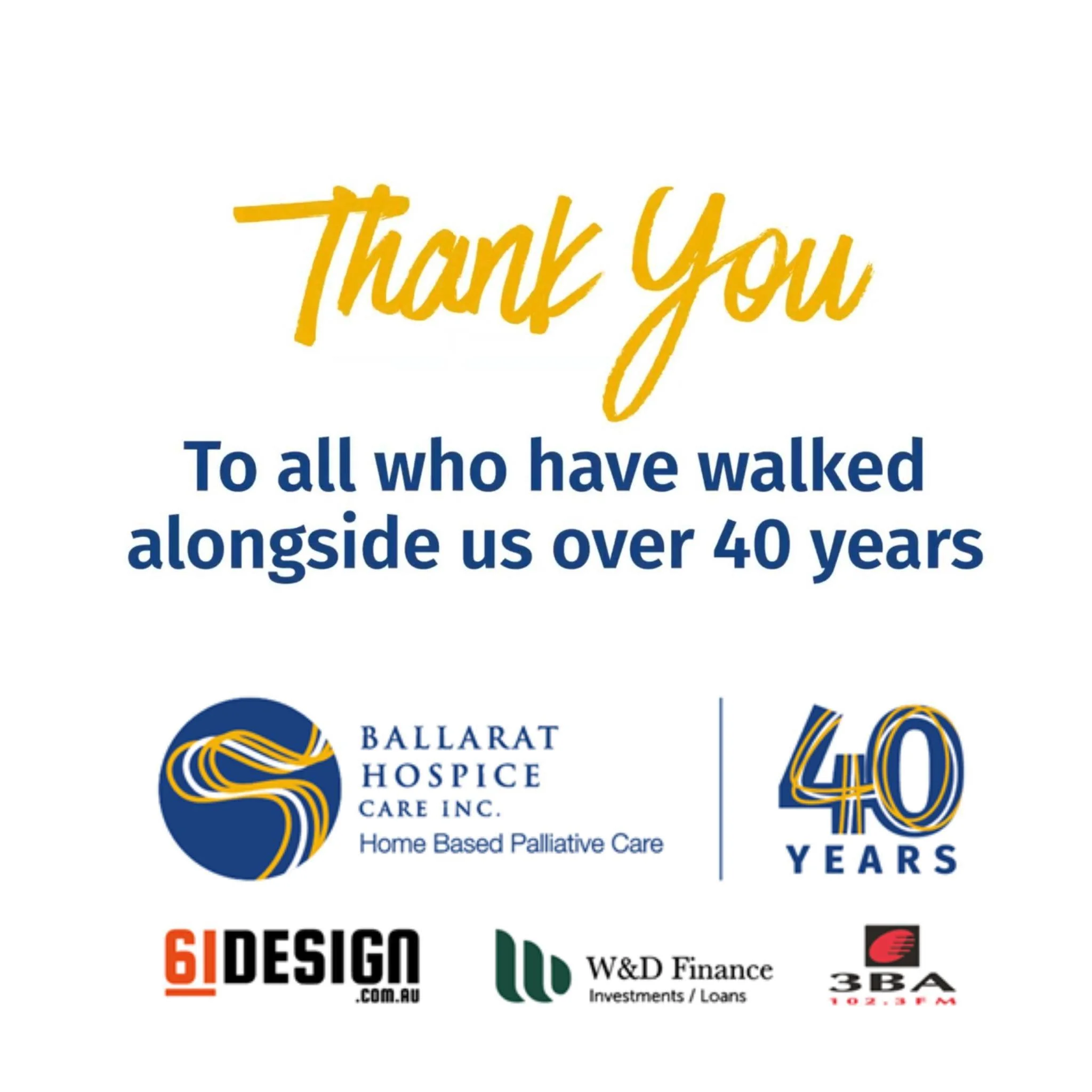 W&amp;D Finance Supports Ballarat Hospice Care’s 40th Anniversary
