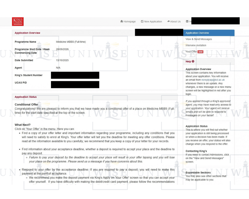 KCL Medicine Offer