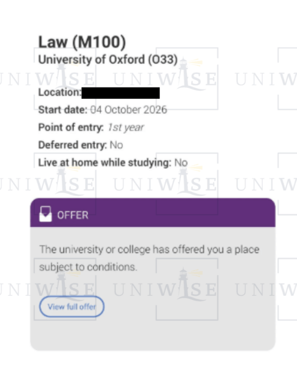 Oxford Law Offer