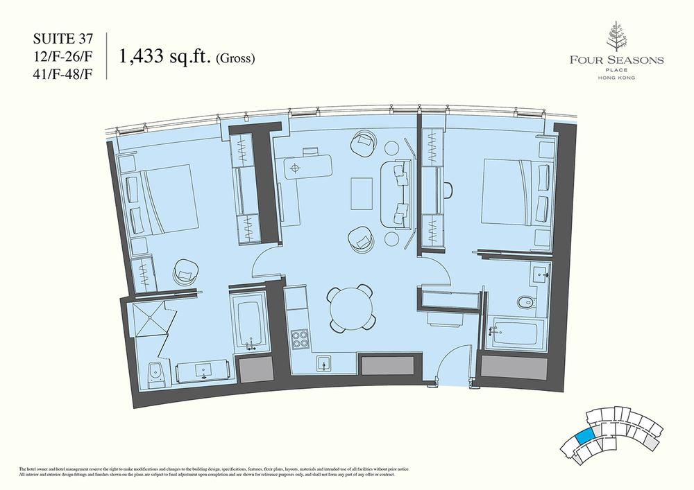 2 Bedroom (37) | 1,433 sq ft Gross