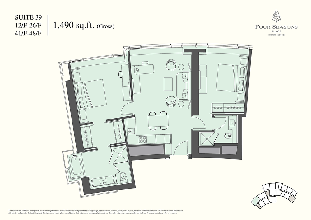 2 Bedroom (39) | 1,490 sq ft Gross