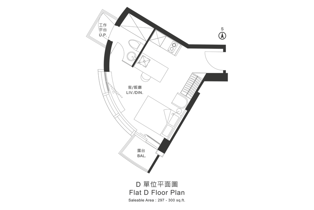 DHome Studio Unit D Floor Plan