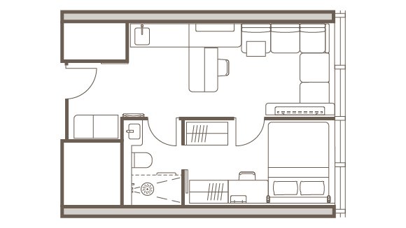 1 Bedroom Layout