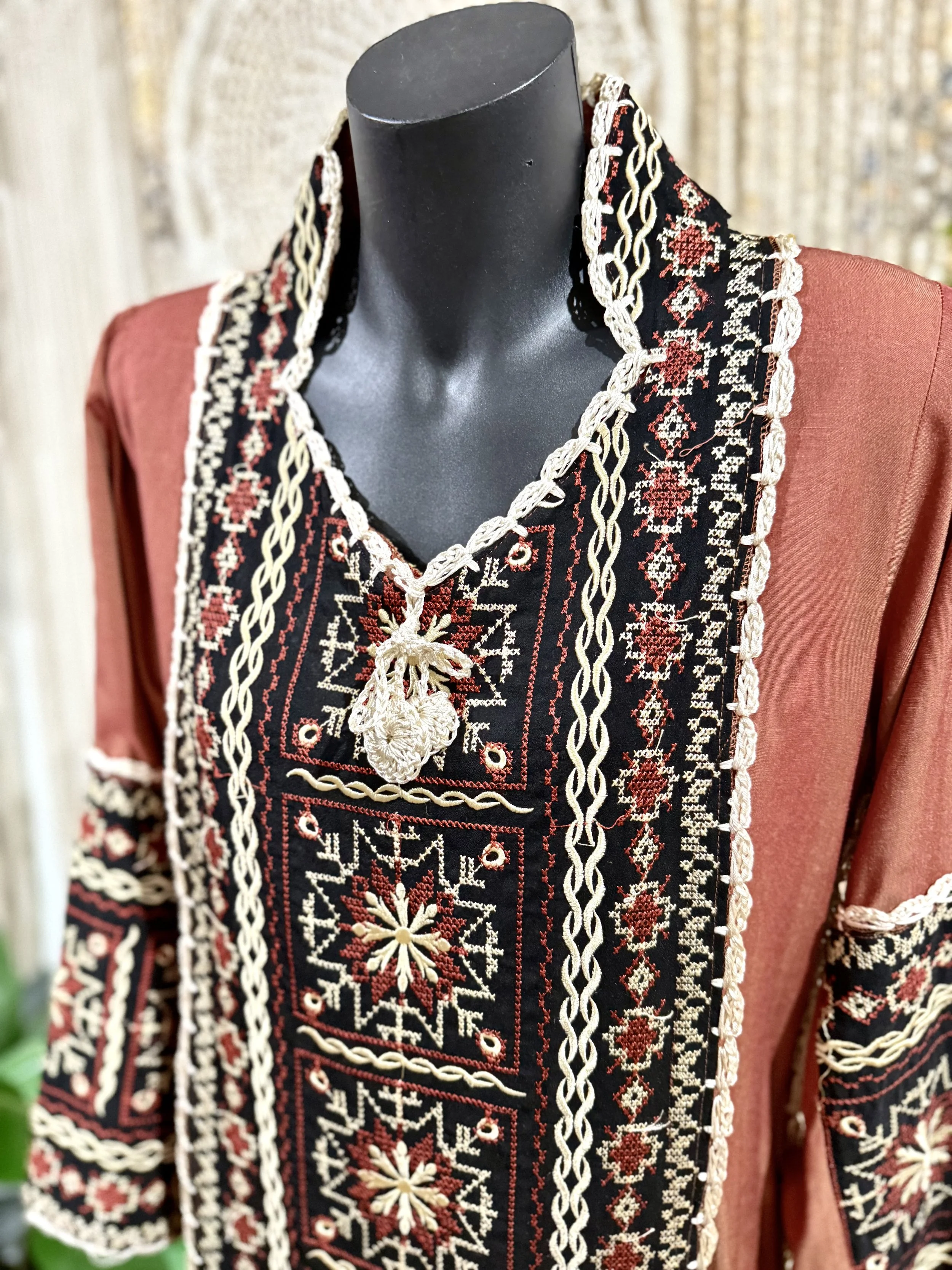 VINTAGE 1970's Hand Crafted Embroidery Dress