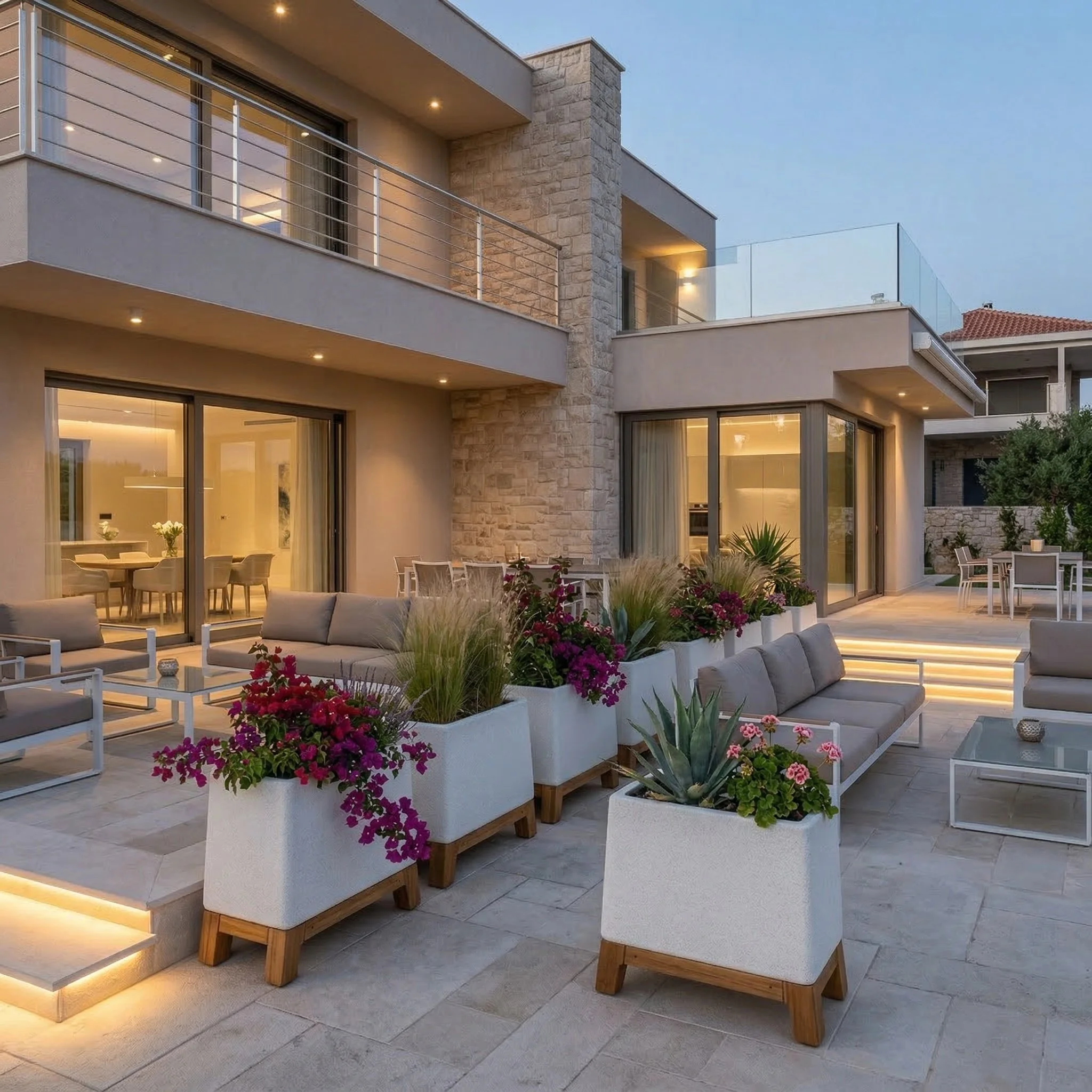 Modularna kamena pregradna gredica za terase i vrtove: elegantno odvajanje prostora bez zidova