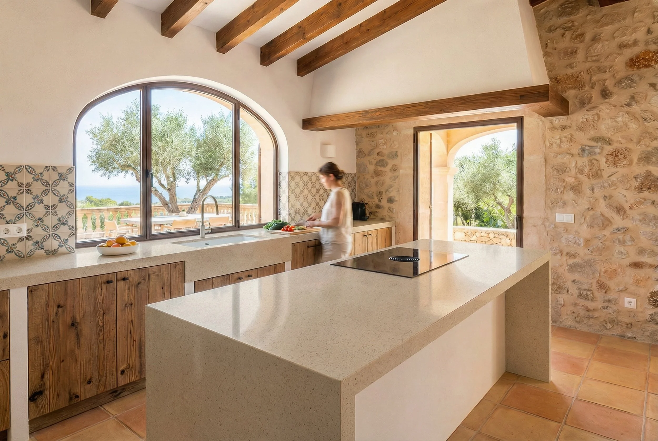 Maßgefertigte Quarz Küchenarbeitsplatte