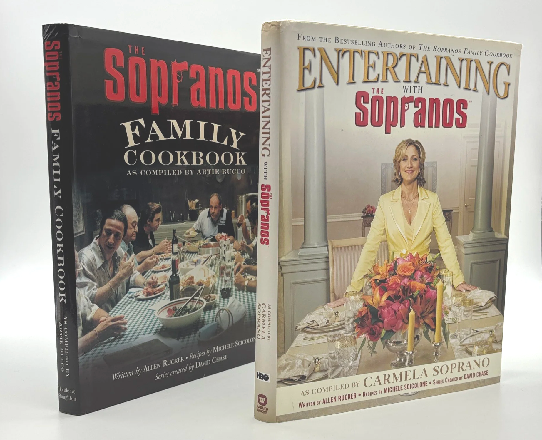 The Sopranos Family Cookbook - Artie Bucco (True (UK) First Edition) AND Entertaining With The Sopranos - Carmela Soprano (True (US) First Edition) (TWO BOOK SET)