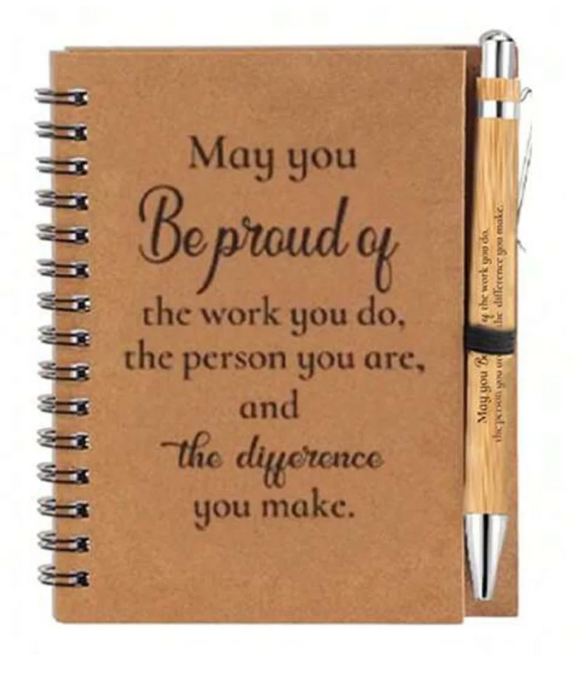 Motivational Notebook and Pen with Positivity Stickers and free Pamper Pack