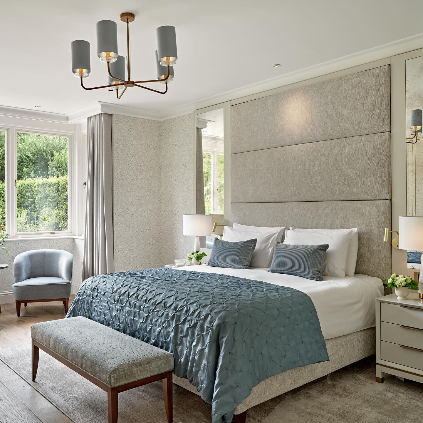 Lazy Sundays. with the kid&rsquo;s rugby season over I&rsquo;m looking forward to a little more chilling over the weekends. This main bedroom at our Wimbledon village project is so calm and relaxing. The client had always loved the Farrow and Ball le
