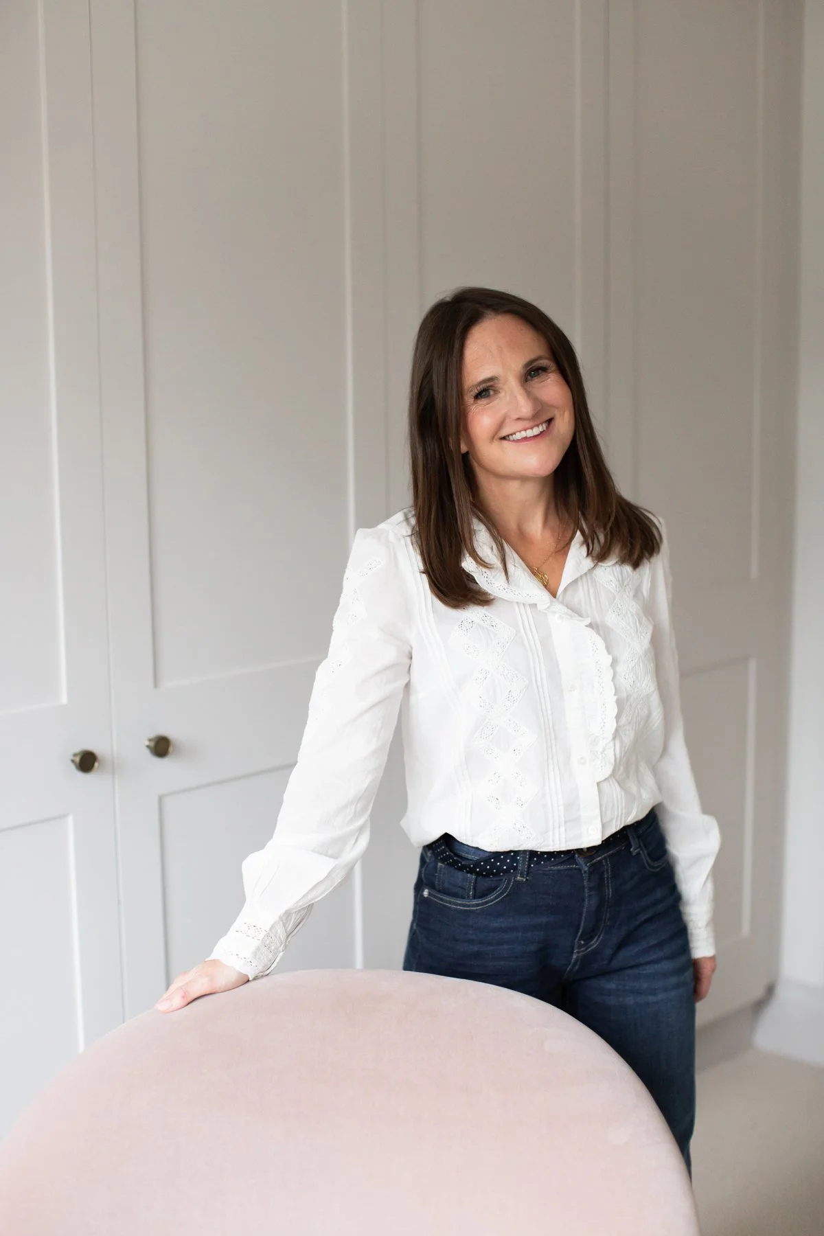 smiling-female-designer-white-shirt-jeans-stylish-creative-business