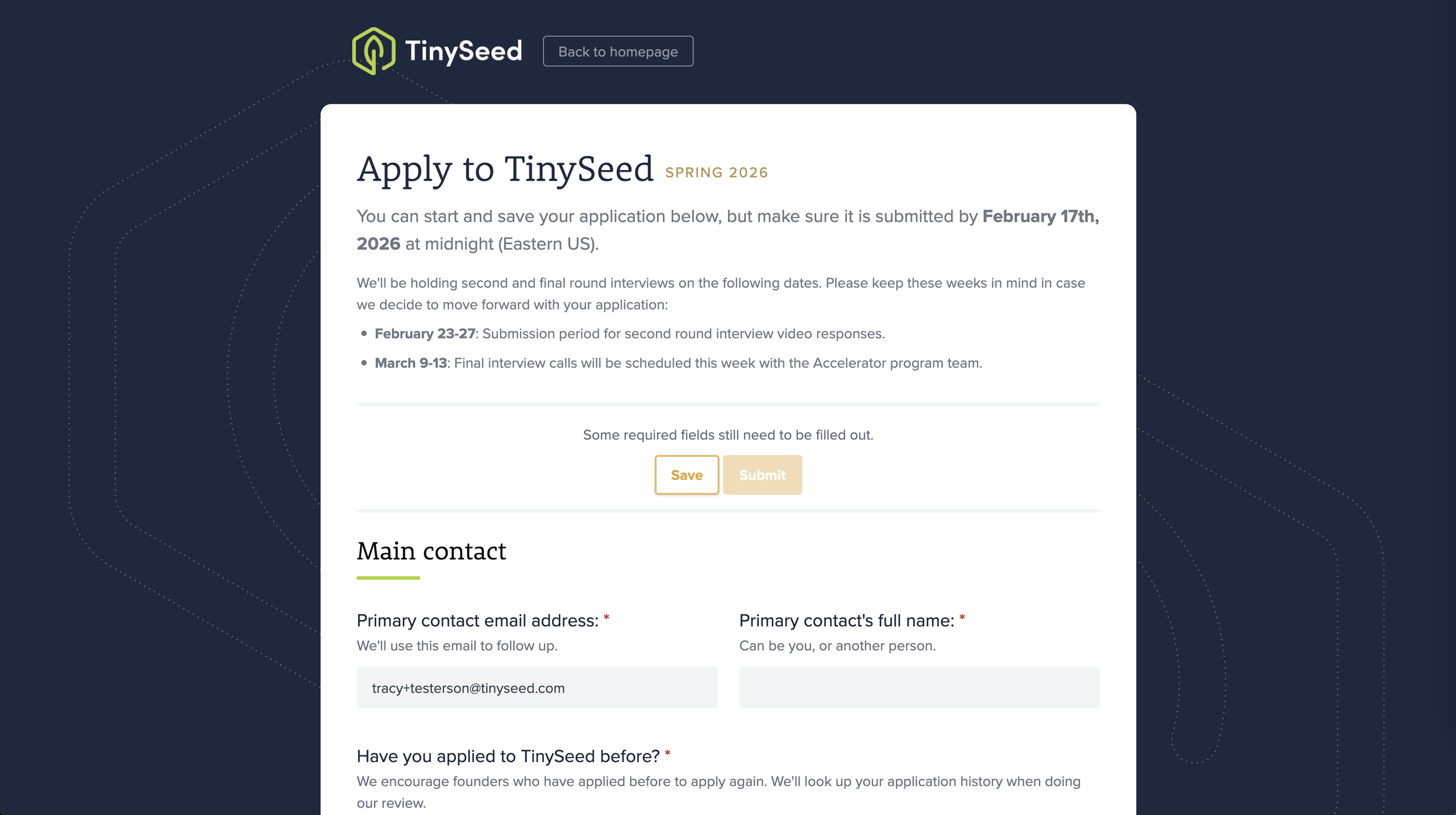 Preview of the Upcoming TinySeed Application (Updated for 2026)