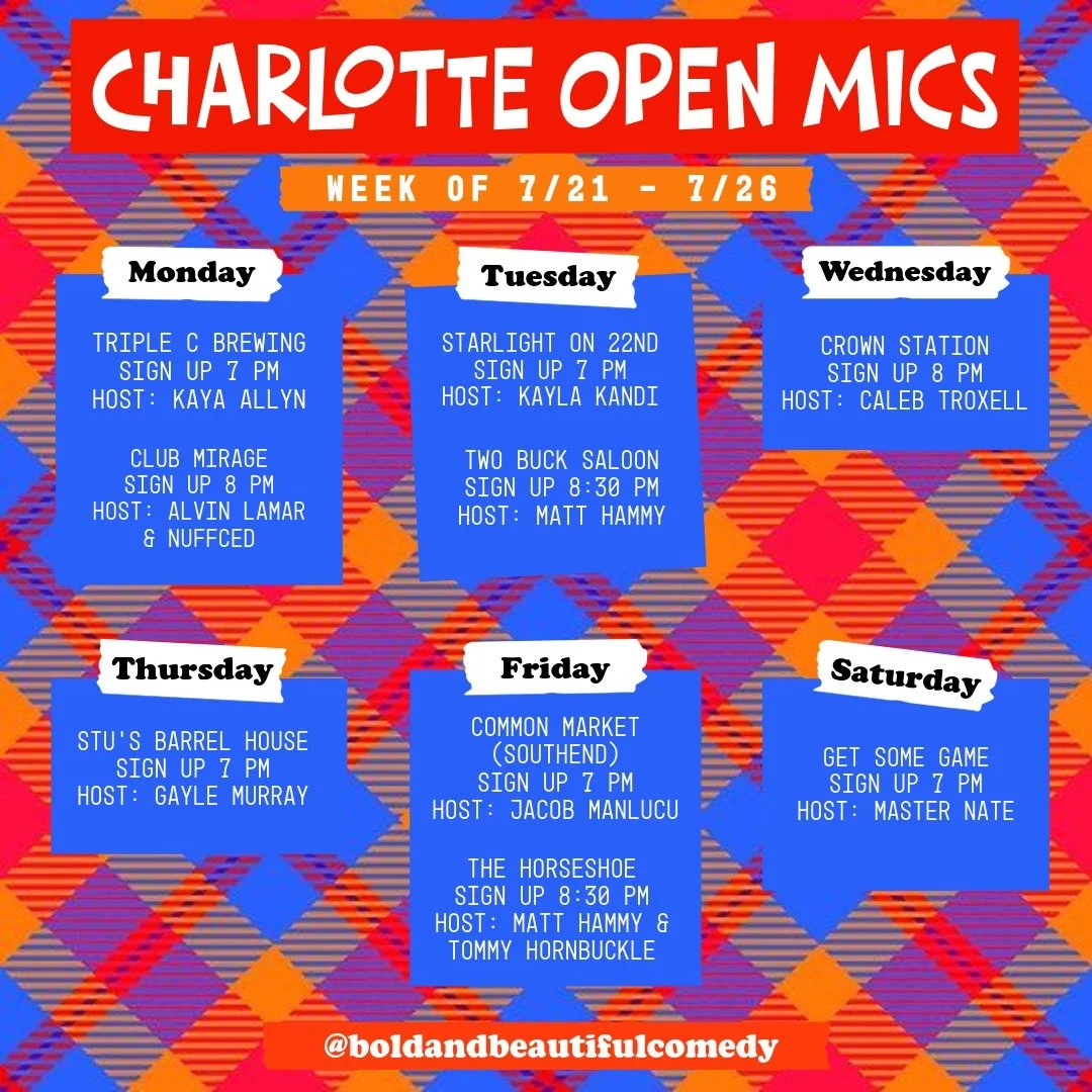 open mics for the week