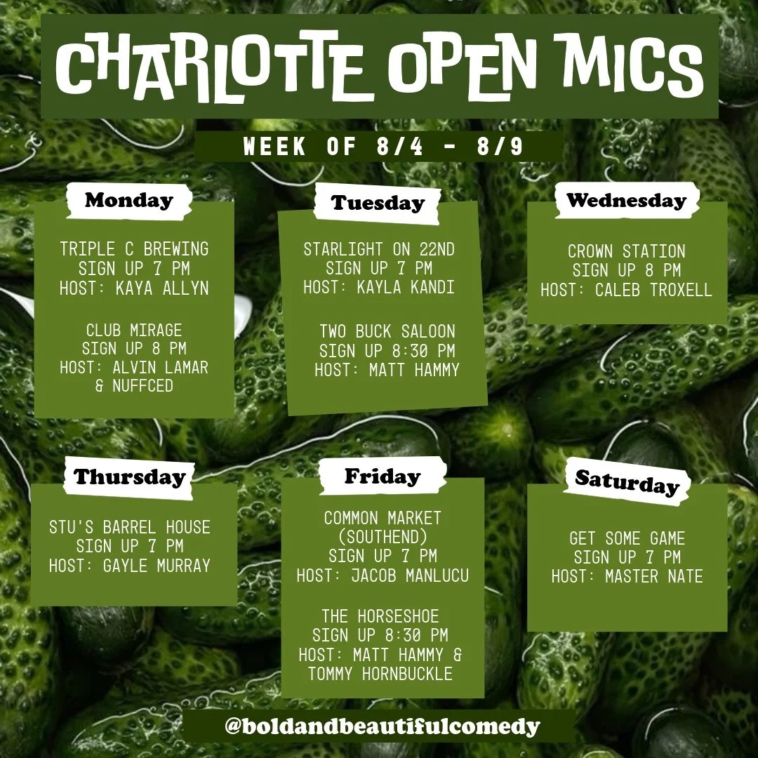 Open mics for the week!
