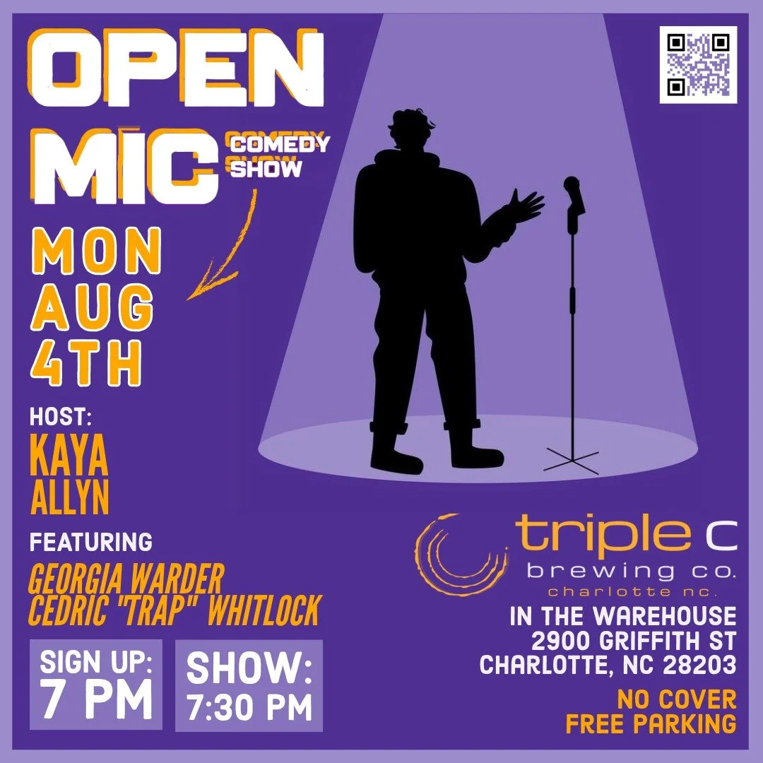 Hey cuties! Come enjoy the great weather we're having at the Triple C Open Mic tonight 😀 (15) 7-minute spots available. If you dont think youll be able to make sign up or you're trying to hit more than one mic, let me know and I'll add your name to 