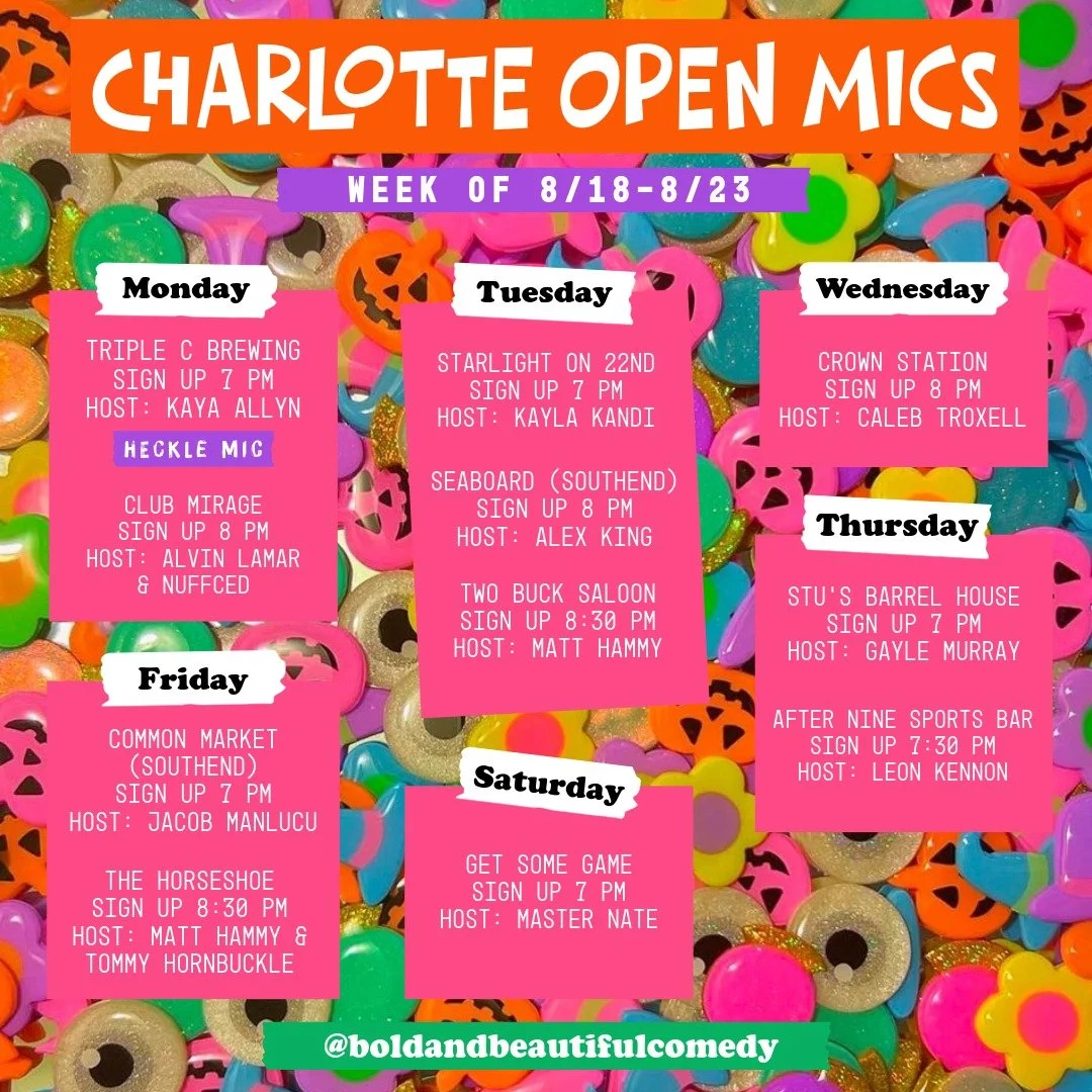 open mics for the week! heckle mic toniiiiiiiiight ✨