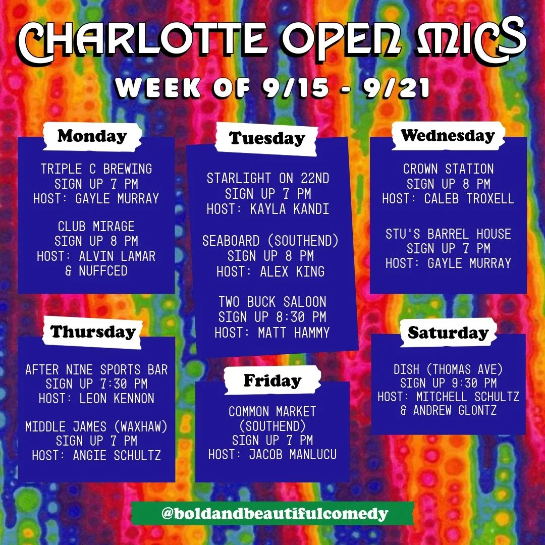 this week is THICK with open mics! have fun 😘
