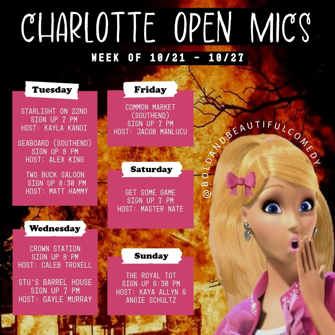 open mics for the week!