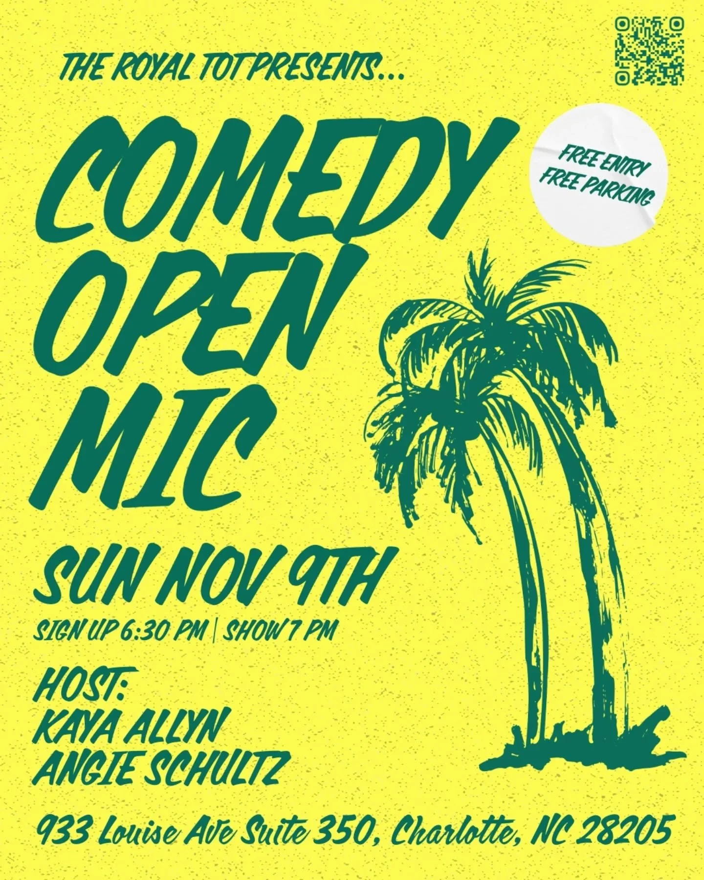 TONIGHT! 💖 I'll be solo hosting. Come get some fancy drinks and watch a killer lineup of comedy 😺 see you then!