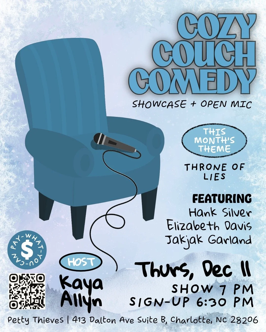 This month&rsquo;s theme is THRONE OF LIES ❄️🛋️
A winter bench carved from forced cheer and seasonal denial.

Inspired by Petty Thieves&rsquo; Christmas Ale, we&rsquo;re digging into the soft, sad heart of winter: the long nights, the empty chairs, 