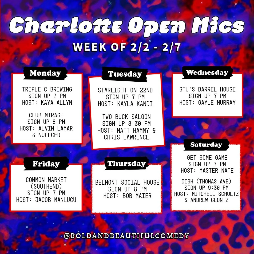 Open mics for the week!