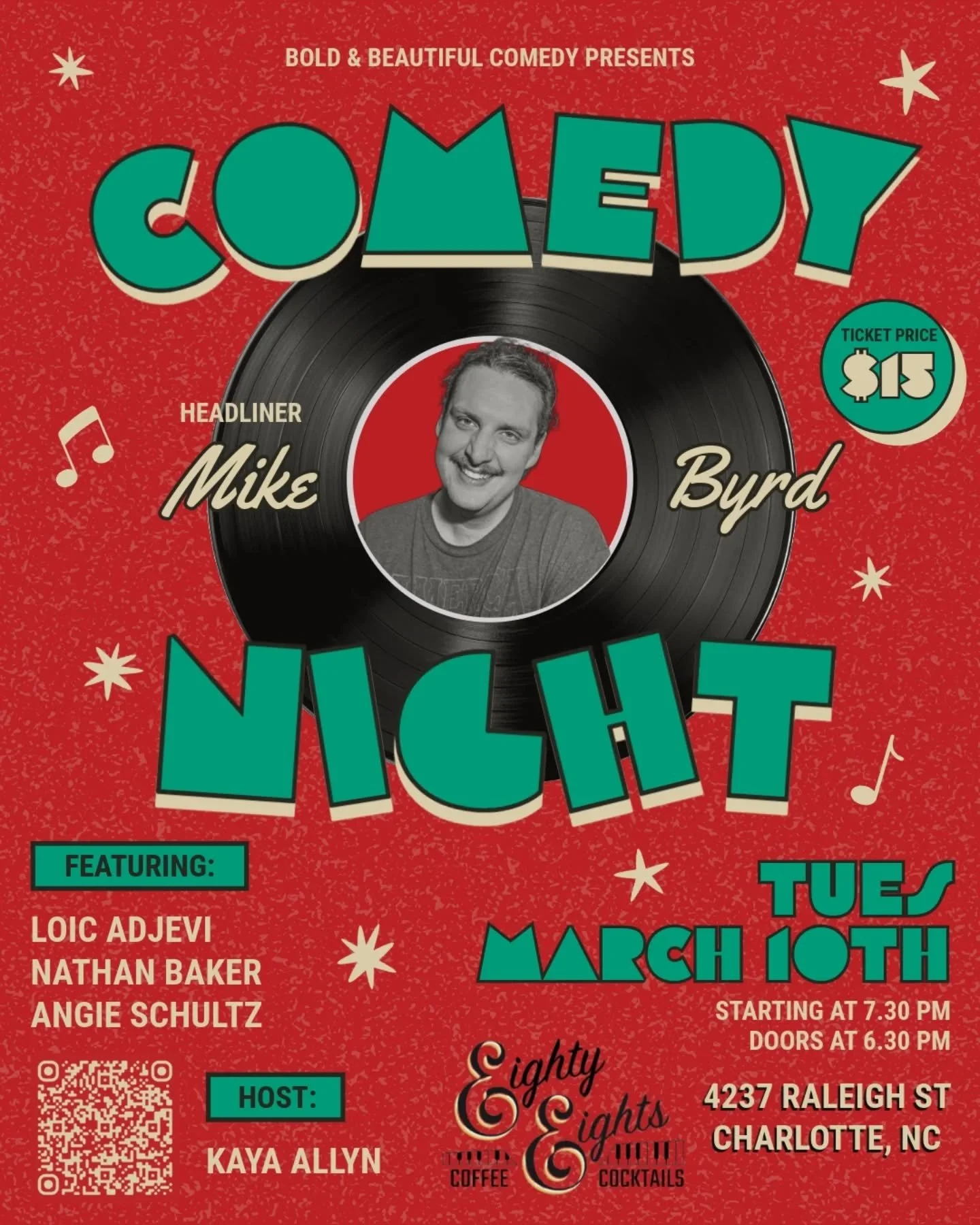 🎤 First ever Comedy Night at Eighty Eights!
We're bringing a live stand-up showcase to one of Charlotte&rsquo;s most intimate listening rooms... where the lights are low, the drinks are good, and the jokes have space to breathe.

Headliner: Mike Byr