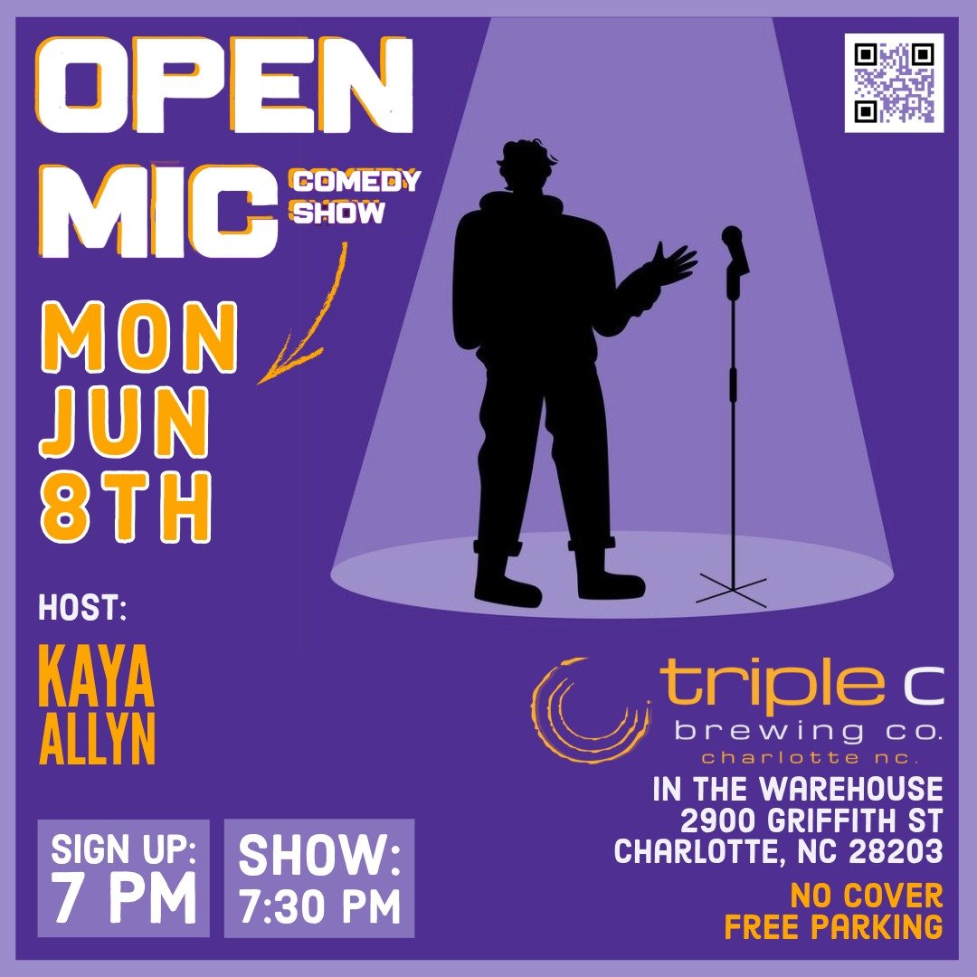 TONIGHT! 7 min spots available for comics 🧐 We'll be on the porch! Come drink award winning beers, eat from @izzysccc and watch comics try out new material 🎤