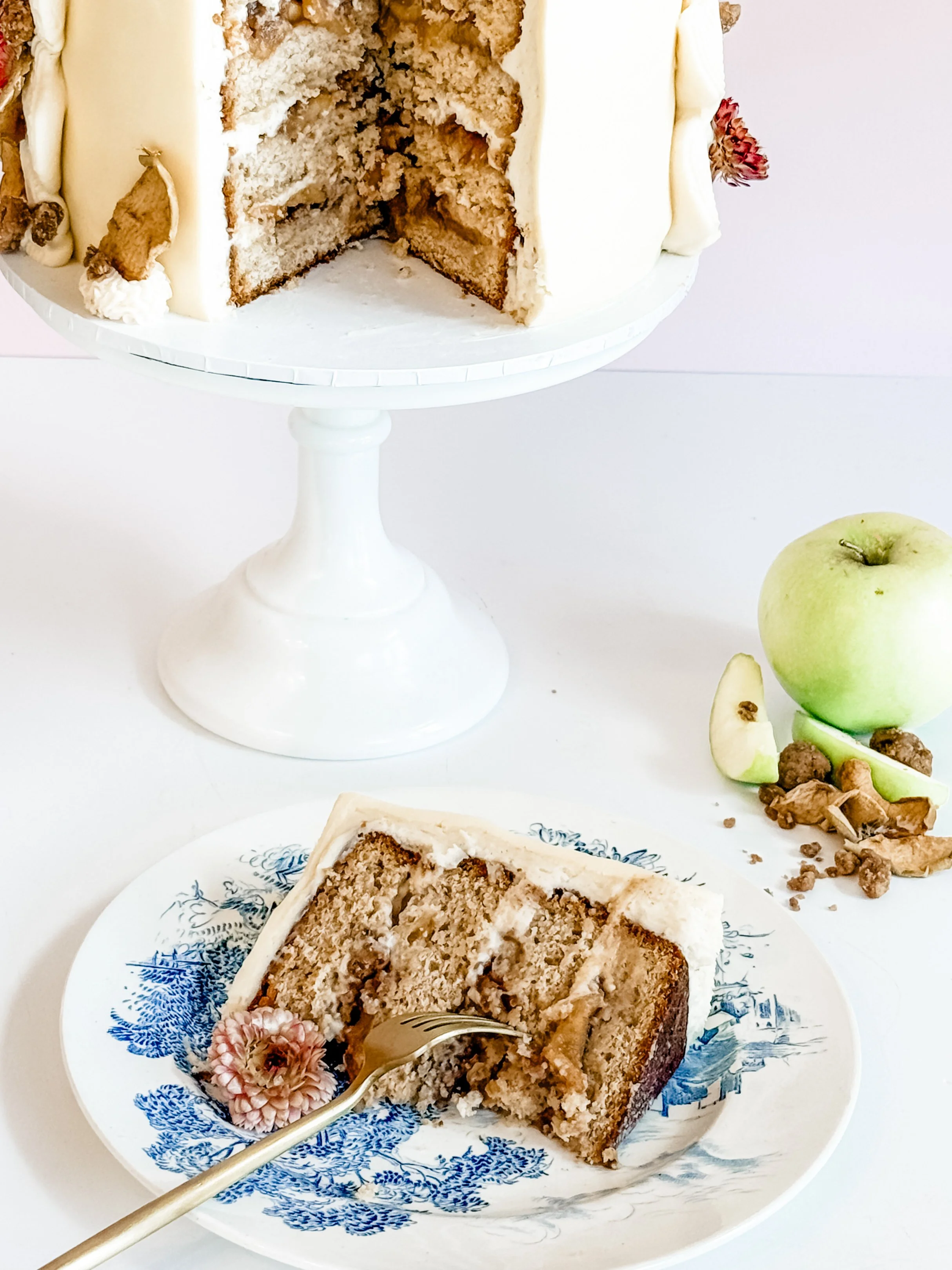 slice of caramel apple cake