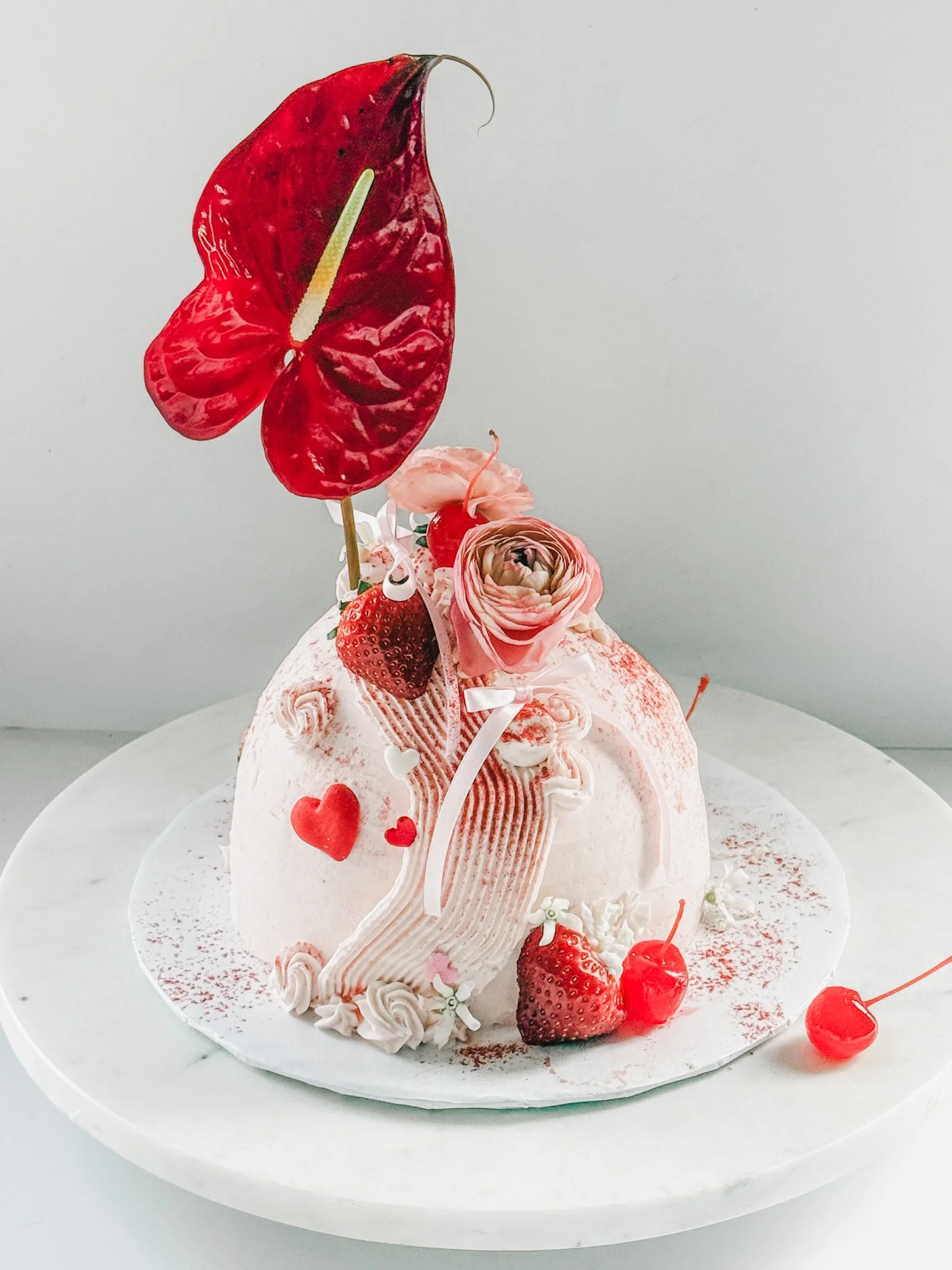 Valentine's Day Red Velvet Dome Cake