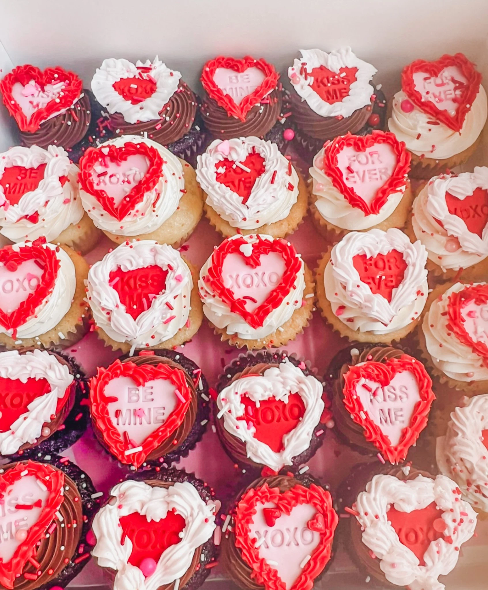 Valentine's Day Decorated Cupcakes